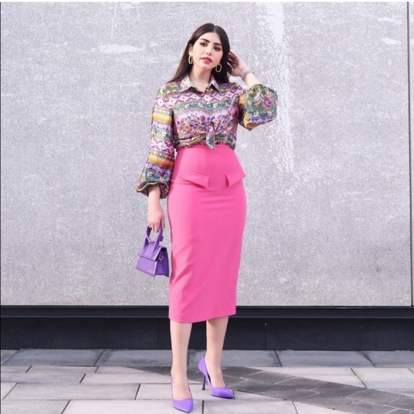 ZARA Flap Detail Pencil Skirt - Picture 9 of 12